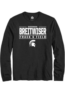 Savannah Breitwiser  Michigan State Spartans Black Rally NIL Stacked Box Long Sleeve T Shirt