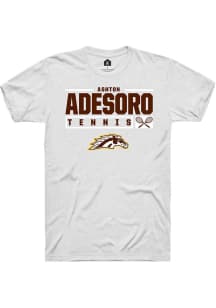 Ashton Adesoro  Western Michigan Broncos White Rally NIL Stacked Box Short Sleeve T Shirt