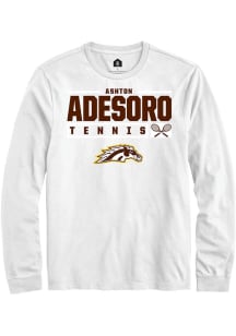 Ashton Adesoro  Western Michigan Broncos White Rally NIL Stacked Box Long Sleeve T Shirt