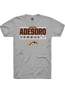 Ashton Adesoro  Western Michigan Broncos Grey Rally NIL Stacked Box Short Sleeve T Shirt