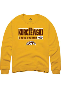 Ava Kurczewski  Rally Western Michigan Broncos Mens Gold NIL Stacked Box Long Sleeve Crew Sweatshi..