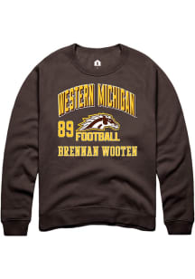 Brennan Wooten  Rally Western Michigan Broncos Mens Brown Football NIL Arch Logo Long Sleeve Crew..