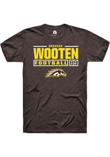 Brennan Wooten  Western Michigan Broncos Brown Rally Football NIL Stacked Box Short Sleeve T Shirt