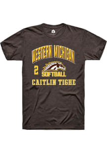caitlin tighe  Western Michigan Broncos Brown Rally NIL Arch Logo Short Sleeve T Shirt