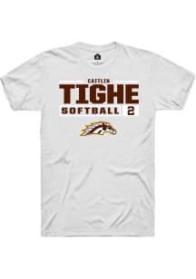 caitlin tighe  Western Michigan Broncos White Rally NIL Stacked Box Short Sleeve T Shirt