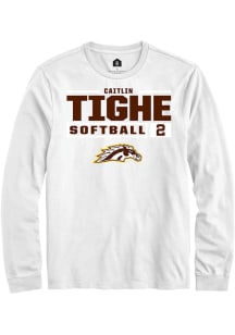 caitlin tighe  Western Michigan Broncos White Rally NIL Stacked Box Long Sleeve T Shirt