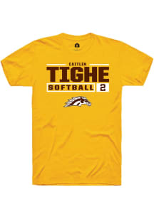 caitlin tighe  Western Michigan Broncos Gold Rally NIL Stacked Box Short Sleeve T Shirt