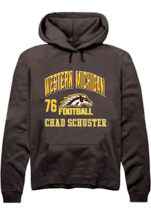 Chad Schuster  Rally Western Michigan Broncos Mens Brown Football NIL Arch Logo Long Sleeve Hoodie