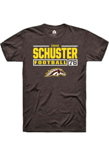 Chad Schuster  Western Michigan Broncos Brown Rally Football NIL Stacked Box Short Sleeve T Shirt