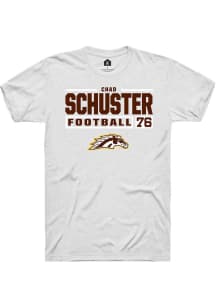 Chad Schuster  Western Michigan Broncos White Rally Football NIL Stacked Box Short Sleeve T Shirt