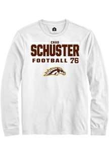 Chad Schuster  Western Michigan Broncos White Rally Football NIL Stacked Box Long Sleeve T Shirt