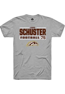 Chad Schuster  Western Michigan Broncos Grey Rally Football NIL Stacked Box Short Sleeve T Shirt