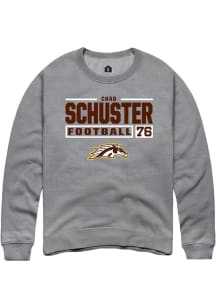 Chad Schuster  Rally Western Michigan Broncos Mens Grey Football NIL Stacked Box Long Sleeve Crew..