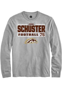 Chad Schuster  Western Michigan Broncos Grey Rally Football NIL Stacked Box Long Sleeve T Shirt