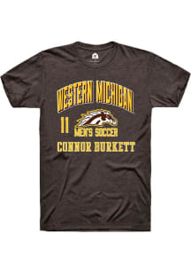 Connor Burkett  Western Michigan Broncos Brown Rally NIL Arch Logo Short Sleeve T Shirt