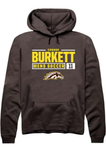 Connor Burkett  Rally Western Michigan Broncos Mens Brown NIL Stacked Box Long Sleeve Hoodie