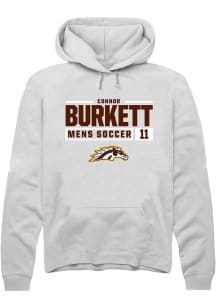 Connor Burkett  Rally Western Michigan Broncos Mens White NIL Stacked Box Long Sleeve Hoodie