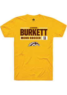 Connor Burkett  Western Michigan Broncos Gold Rally NIL Stacked Box Short Sleeve T Shirt