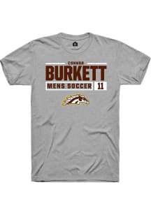 Connor Burkett  Western Michigan Broncos Grey Rally NIL Stacked Box Short Sleeve T Shirt