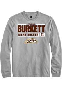 Connor Burkett  Western Michigan Broncos Grey Rally NIL Stacked Box Long Sleeve T Shirt