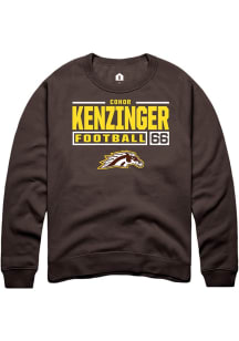 Conor Kenzinger  Rally Western Michigan Broncos Mens Brown Football NIL Stacked Box Long Sleeve Cr..