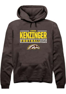 Conor Kenzinger  Rally Western Michigan Broncos Mens Brown Football NIL Stacked Box Long Sleeve Ho..