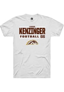 Conor Kenzinger  Western Michigan Broncos White Rally Football NIL Stacked Box Short Sleeve T Shir..