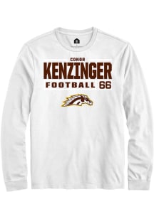 Conor Kenzinger  Western Michigan Broncos White Rally Football NIL Stacked Box Long Sleeve T Shirt