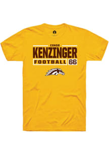 Conor Kenzinger  Western Michigan Broncos Gold Rally Football NIL Stacked Box Short Sleeve T Shirt