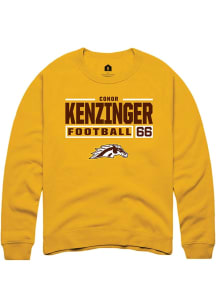 Conor Kenzinger  Rally Western Michigan Broncos Mens Gold Football NIL Stacked Box Long Sleeve Cre..