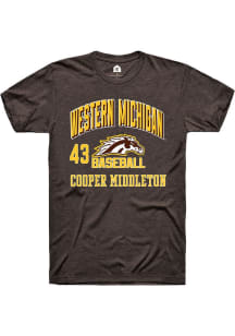 Cooper Middleton  Western Michigan Broncos Brown Rally NIL Arch Logo Short Sleeve T Shirt