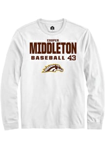 Cooper Middleton  Western Michigan Broncos White Rally NIL Stacked Box Long Sleeve T Shirt
