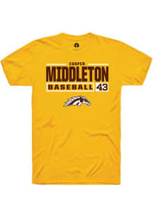 Cooper Middleton  Western Michigan Broncos Gold Rally NIL Stacked Box Short Sleeve T Shirt