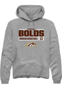 D’Myjah Bolds  Rally Western Michigan Broncos Mens Grey NIL Stacked Box Long Sleeve Hoodie