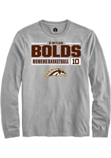 D’Myjah Bolds  Western Michigan Broncos Grey Rally NIL Stacked Box Long Sleeve T Shirt