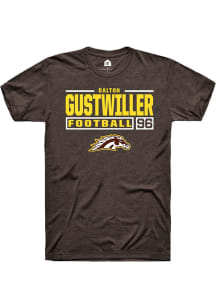 Dalton Gustwiller  Western Michigan Broncos Brown Rally Football NIL Stacked Box Short Sleeve T Sh..