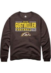 Dalton Gustwiller  Rally Western Michigan Broncos Mens Brown Football NIL Stacked Box Long Sleeve..