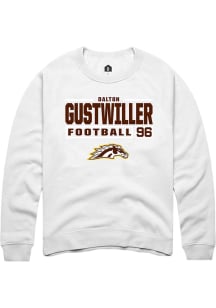 Dalton Gustwiller  Rally Western Michigan Broncos Mens White Football NIL Stacked Box Long Sleeve..