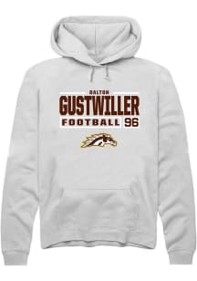 Dalton Gustwiller  Rally Western Michigan Broncos Mens White Football NIL Stacked Box Long Sleeve..