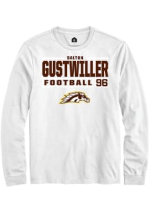 Dalton Gustwiller  Western Michigan Broncos White Rally Football NIL Stacked Box Long Sleeve T Shi..
