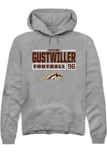 Dalton Gustwiller  Rally Western Michigan Broncos Mens Grey Football NIL Stacked Box Long Sleeve H..