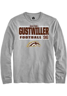 Dalton Gustwiller  Western Michigan Broncos Grey Rally Football NIL Stacked Box Long Sleeve T Shir..