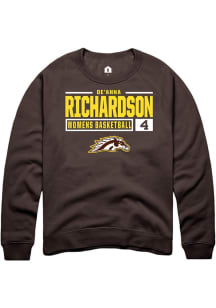 De'Ahna Richardson  Rally Western Michigan Broncos Mens Brown NIL Stacked Box Long Sleeve Crew Swe..