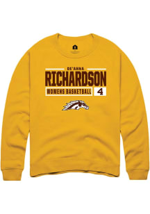 De'Ahna Richardson  Rally Western Michigan Broncos Mens Gold NIL Stacked Box Long Sleeve Crew Swea..