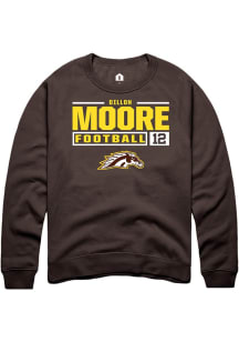 Dillon Moore  Rally Western Michigan Broncos Mens Brown Football NIL Stacked Box Long Sleeve Crew..