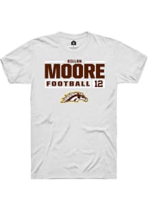Dillon Moore  Western Michigan Broncos White Rally Football NIL Stacked Box Short Sleeve T Shirt