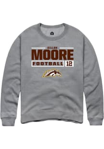 Dillon Moore  Rally Western Michigan Broncos Mens Grey Football NIL Stacked Box Long Sleeve Crew S..