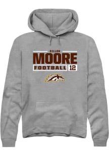 Dillon Moore  Rally Western Michigan Broncos Mens Grey Football NIL Stacked Box Long Sleeve Hoodie