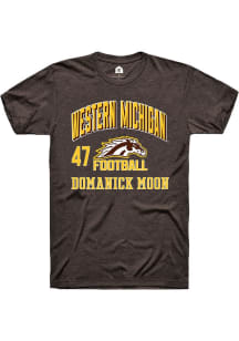 Domanick Moon  Western Michigan Broncos Brown Rally Football NIL Arch Logo Short Sleeve T Shirt