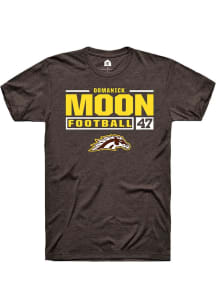 Domanick Moon  Western Michigan Broncos Brown Rally Football NIL Stacked Box Short Sleeve T Shirt